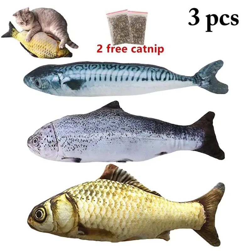 

New Cat Toy Creative Assorted Artificial Fish Shape Kitten Toy Pet Chew Toy Pet Interactive Toy with Catnip