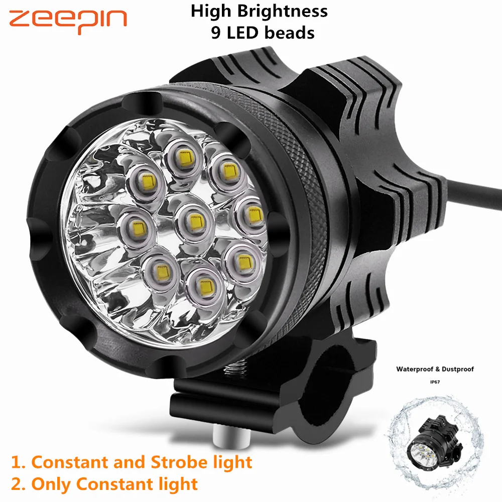 

Motorcycle LED Headlight With 9 high quality LED beads 45W 5500lm Lumen IP67 Waterproof Motorcycle Headlight Bulbs Front Light