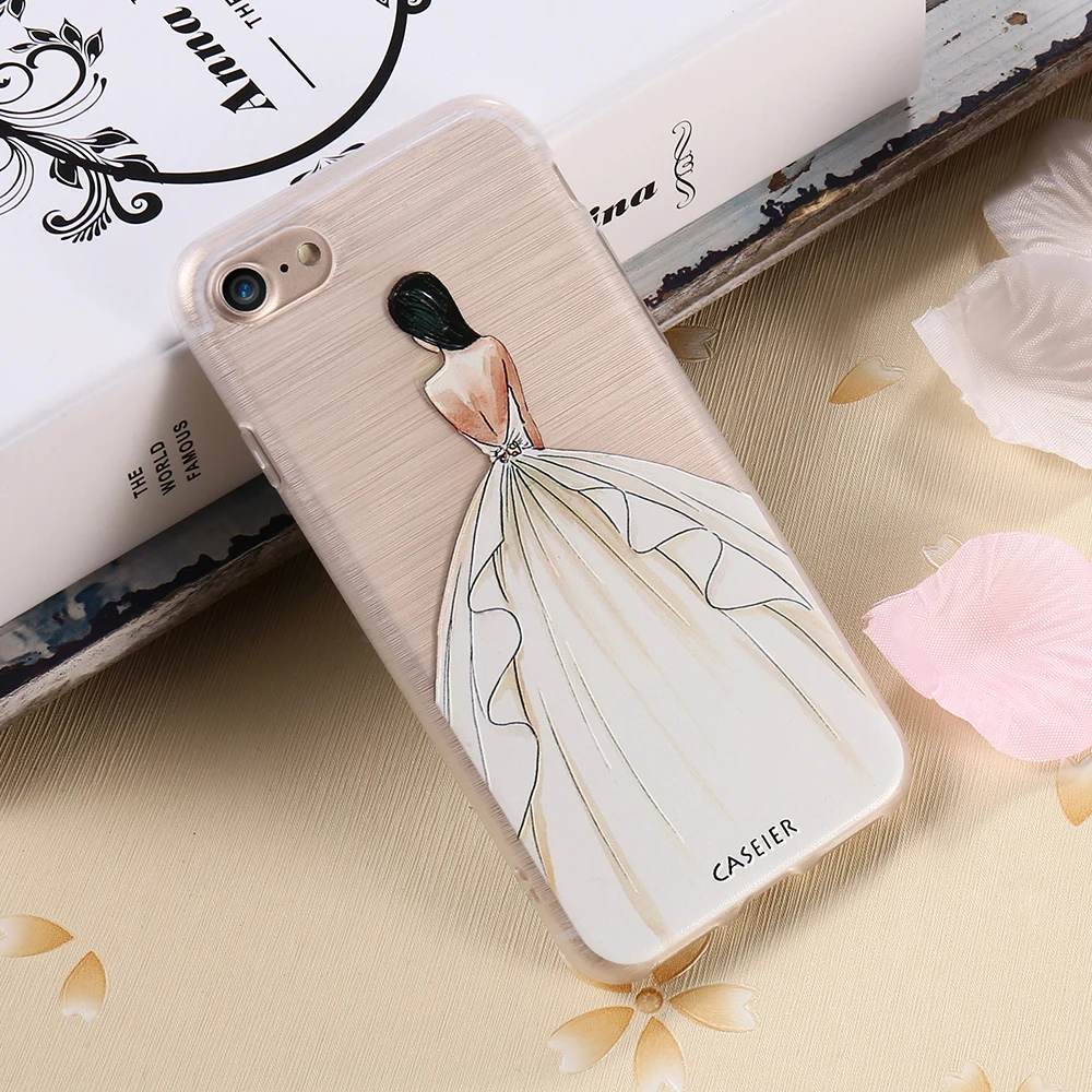 Чехол CASEIER Girly для iPhone 8 Plus 7 мягкий Ультратонкий силиконовый чехол из ТПУ X Funda Capinha