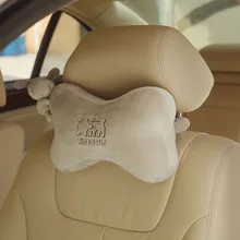 Ультра мягкая в форме косточки, Автомобильная подушка для шеи Медведь подушка с рисунком с лентой(хаки