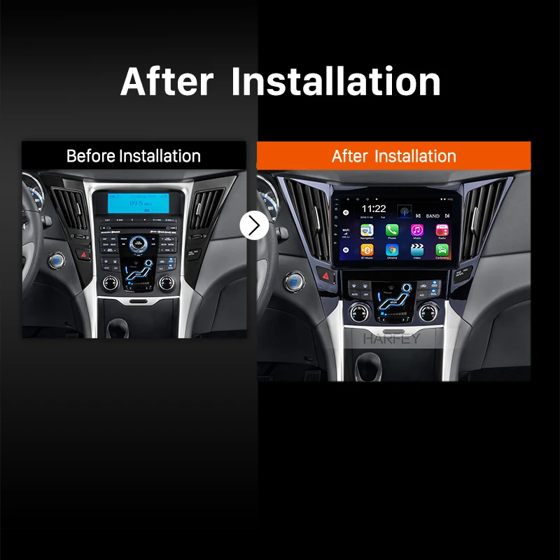 Sale Harfey Car GPS Navigation Radio Multimedia Player For 2011 2012 2013 2014 2015 HYUNDAI Sonata i40 i45 With Quad-core Bluetooth 5