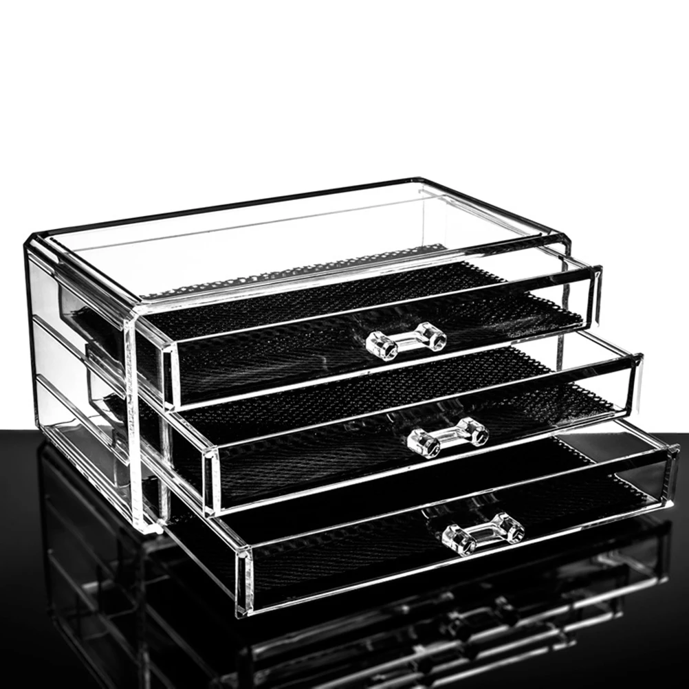 

1pc Makeup Organizer Plastic Large Capacity Transparent Make Up Cosmetic Jewelry Drawer Storage Box Holder