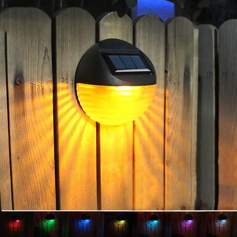 

1pc 7 Colors Energy Saving Wall Lamp Waterproof 2 LED Solar Light Path Courtyard Garden Corridor Fence Outdoor Lights Suppliers