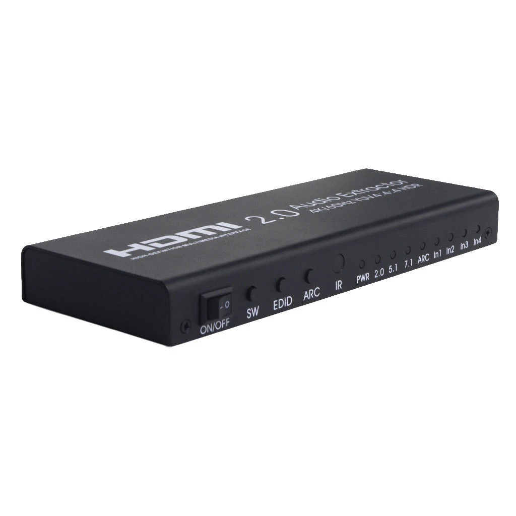 Hdmi 2 0 к аудио эксрактор коммутатор 4X1 4K @ 60Hz 3D для Декодер каналов кабельного