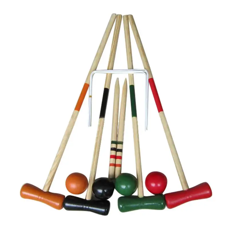 

Outdoor Entertainment Croquet Set Small And Portable Wooden Croquet Preservative Sturdy Durable Children's Entertainment