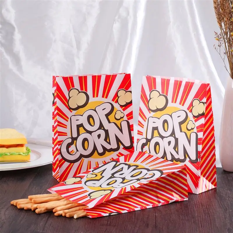

48pcs Popcorn Boxes Wrapper Bags Decorative Dinnerware for Birthday Parties Baby Showers Graduations