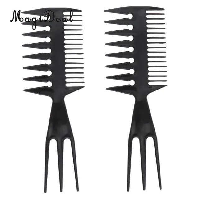 2x Salon Afro Hair Pick Brush Comb Hairdressing Hair Styling Comb Braid Toolin Combs from