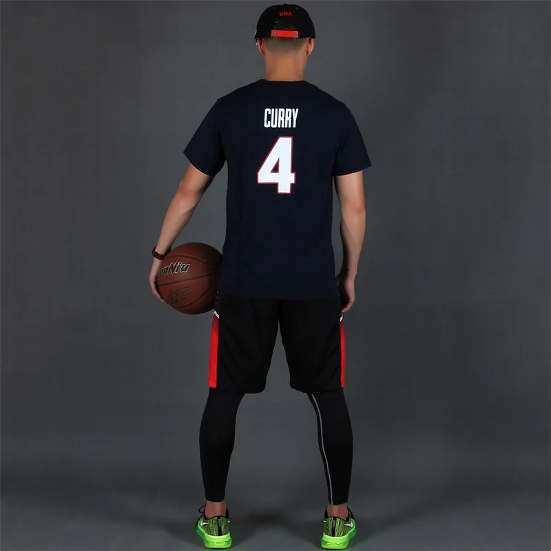 2016 EQUIPO DE ee.uu. marcas hombres Baloncesto ee.uu. equipo manga corta Camiseta algodón absorbente transpirable de manga corta T-shirt MY280 2016 EQUIPO DE ee.uu. marcas hombres Baloncesto ee.uu. equipo manga corta Camiseta algodón absorbente transpirable de manga corta T-shirt MY280