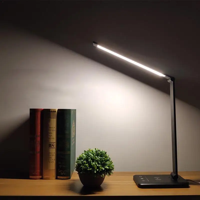 

Foldable LED Table Lamp with 3 Gear Dimmable Touch Control Eye Care Desk Lamp USB Charging Port Table Lamp Rotatable