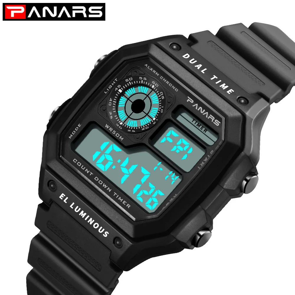 

Panars Men's Watch Waterproof Chronograph Countdown Digital Watch For Men Fashion Outdoor Sport Wristwatch Alarm Clock Reloj Hot