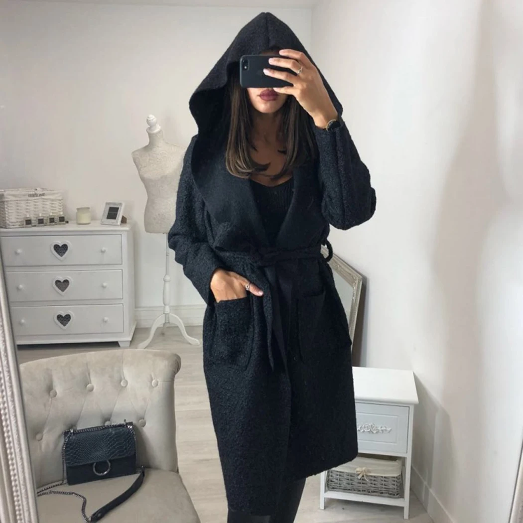 Весенне осеннее тонкое пальто с длинным рукавом Женское однотонное Casaco Feminino