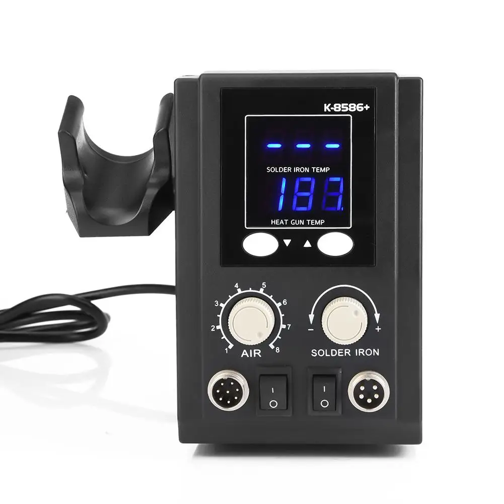 

8586 2 in 1 Soldering Iron Station Desoldering Hot Air Gun Digital SMD Rework Soldering Station New