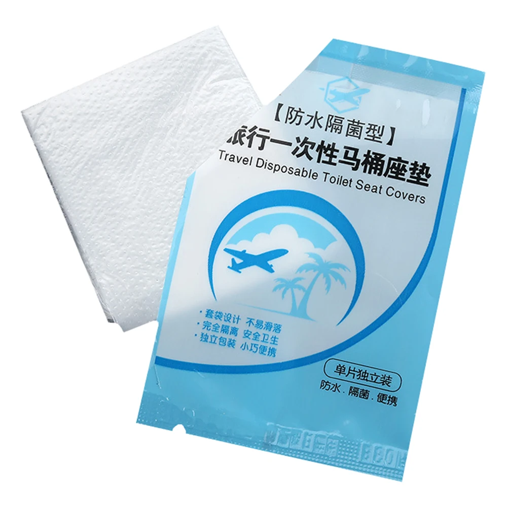 

2 PCS Toliet Seat Cover Plastic Waterproof Cover Set Mat Portable 100% Waterproof Safety Toilet Seat Pad Travel Camping Dropship