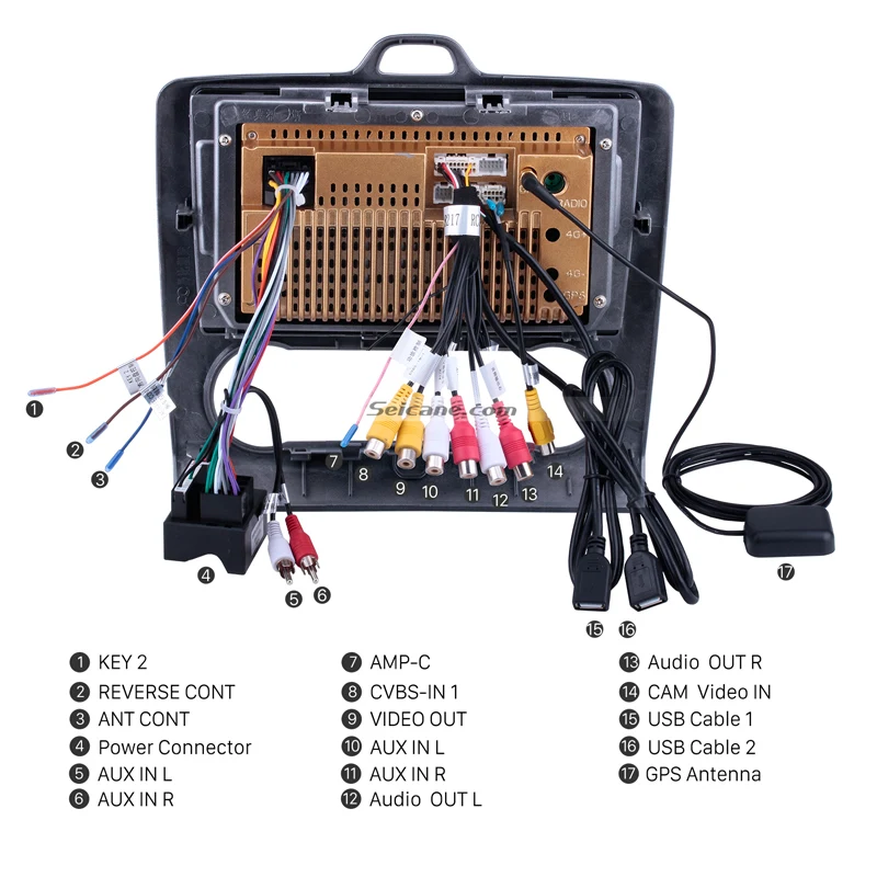 Seicane 2 DIN de 9 pulgadas Android 8,1 navegación GPS pantalla táctil Quad-core Radio del coche para 2004 de 2005, 2006- ford Focus 2011 Exi en