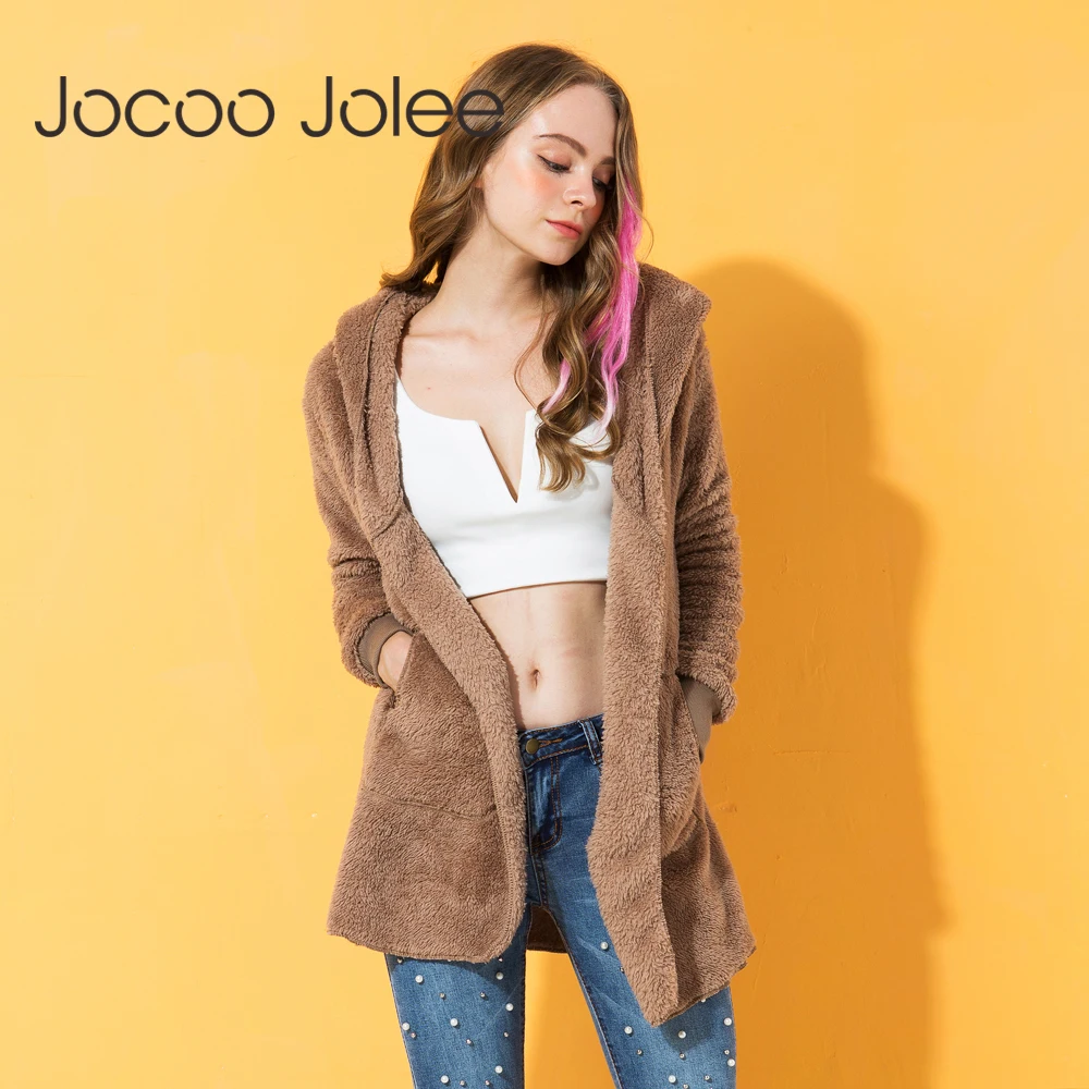 

Jocoo Jolee Elegant Faux Fur Coat Women 2018 Autumn Winter Warm Soft Zipper Fur Jacket Female Plush Overcoat Casual Outerwear