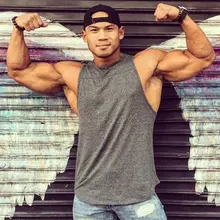 Для мужчин Тонкий Muscle Tank повседневные футболки без рукавов в рубчик тренировочные майки для бодибилдинга мужские спортивные топы из джерсовой ткани детский комбинезон-рубашка