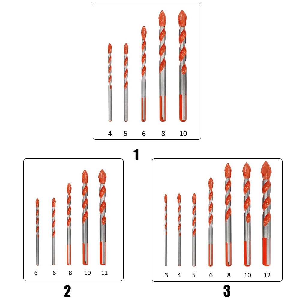 Многофункциональное керамическое сверло для стен Набор бит Противоскользящий треугольник хвостовик Сплав отверстие открывалка для плитки стекло кирпичная стена, дерево