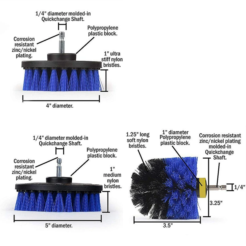 Набор насадок для дрели-набор для очистки скруббера-щетка для дрели всех целей-подходит для большинства сверл-скруббер питания Cl