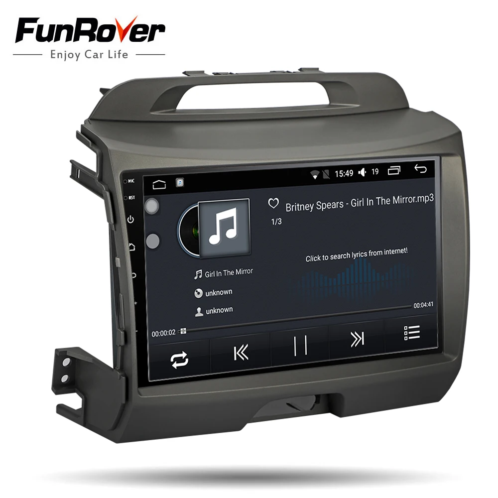 FUNROVER Radio de coche reproductor de DVD Multimedia Android8.0 2din navegación para KIA Sportage 2011-2015 grabadora estéreo Gps WIFI