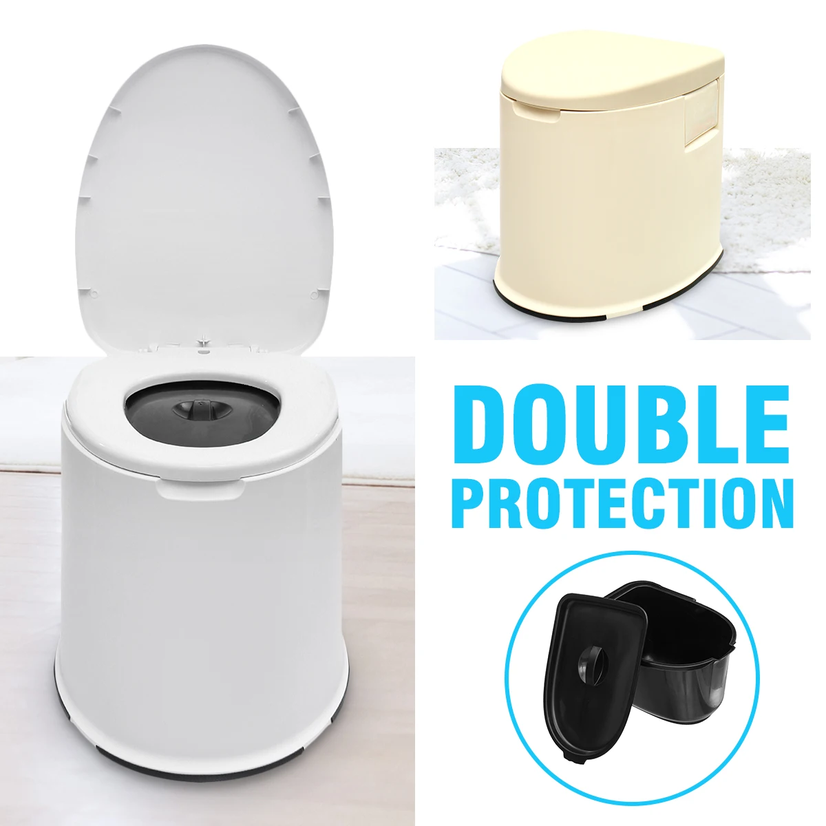 

12L Portable Mobile Toilet Outdoor Camping Caravan Travel Potty For Indoor Old Pregnant Patients Toilet Seat Travel Urine Barrel