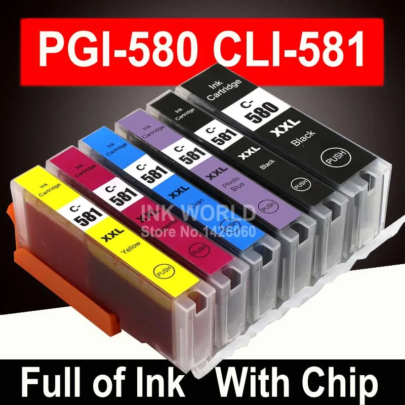 

For Canon Pixma TR7550 TR8550 TS6150 TS6151 TS8150 TS8151 TS8152 TS9150 TS9155 Printer ink Cartridge PGI-580 XL CLI-581 PGI580