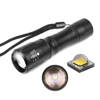 

High Quality Handheld Telescopic Zoom High Strength Aluminum Alloy Flashlight With Rope For Indoor Outdoor Fishing Camping