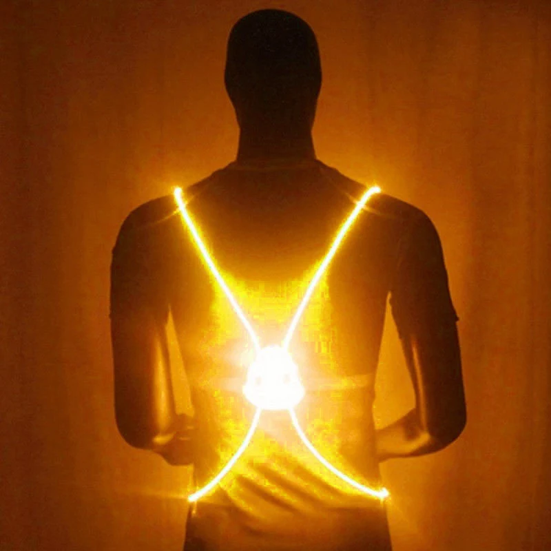 

LED Flash Reflective Safety Belt Vest Strap Band Bike Riding RGB Glowing Jacket