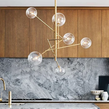 

Nordic Golden Loft Iron LED Chandelier Lighting Lustre Bedroom Pendant Lamps Lights Hanging Deco Lighting Kitchen Fixtures Avize