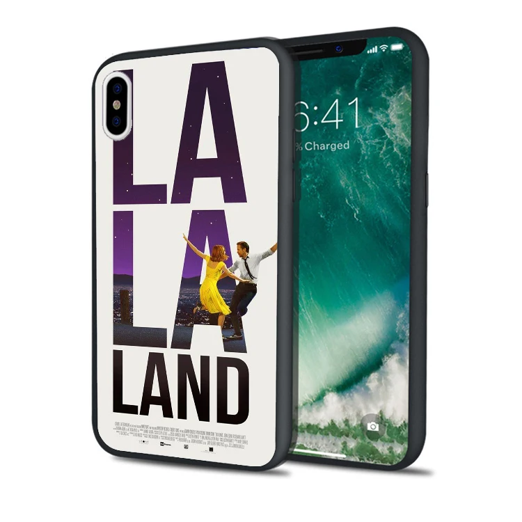 Капа La Land пленка Черные Мягкие силиконовые чехлы для телефонов iPhone XS Max XR X 10 7 8 Plus 5S