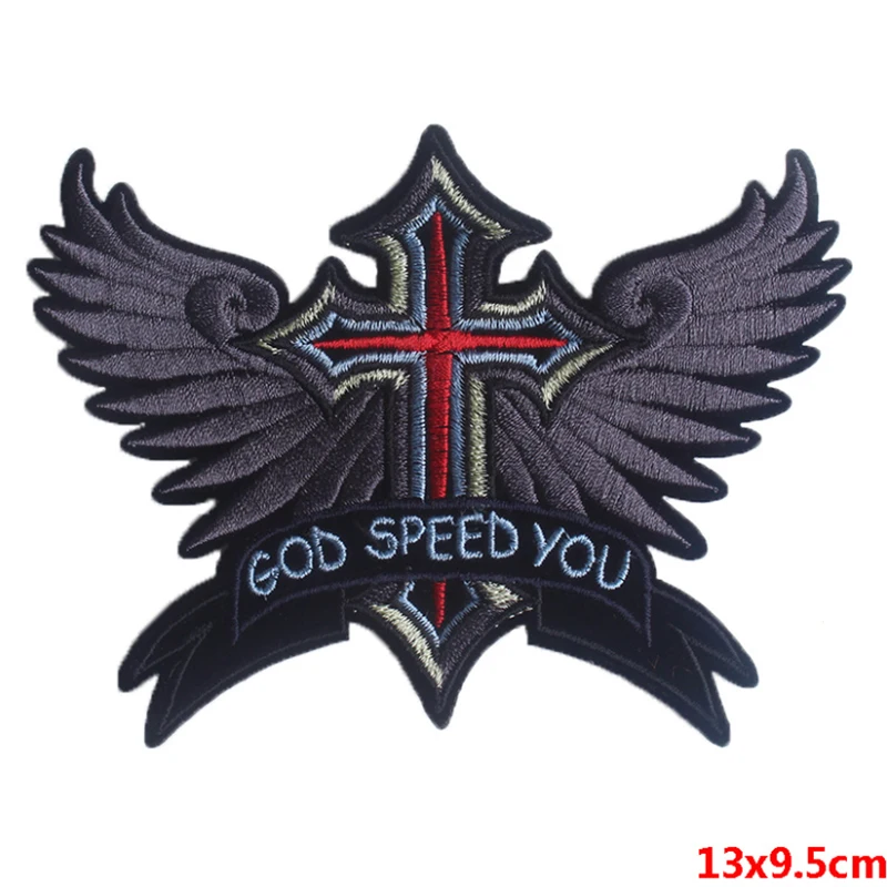

Cross Wing god speed you personality DIY Badge Clothing Decoration Patch