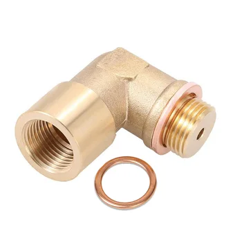 

90 degree M18x1.5 O2 Lambda Sensor Oxygen Sensor Extender Spacer Adapter for the secondary oxygen sensor Brass