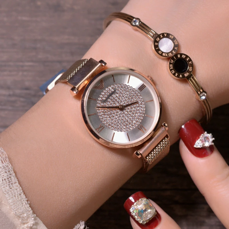 

Luxury Diamond Women Watches Ladies Wristwatch Fashion Casual Simple Female Rhinestone Quartz Watch reloj mujer relogio feminin