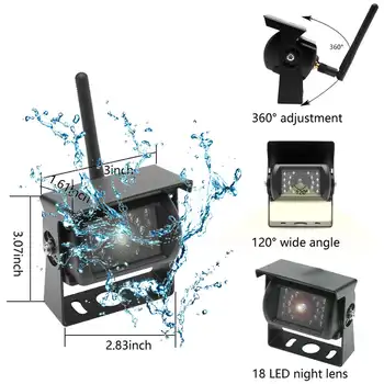 

12V 24V Wireless 7" Hd Tft Lcd Vehicle Backup Rear View Camera Monitor + Car Charger For Trucks Bus Rv Trailer Excavator
