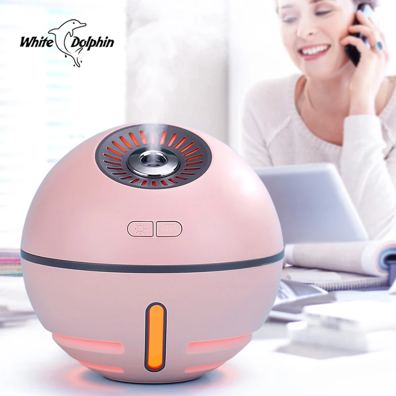 Acheter Blanc Dauphin Mini USB Air Humidificateur Aroma Huile Essentielle Diffuseur Rechargeable Puissance banque À L intérieur Portable USB mist maker fogger