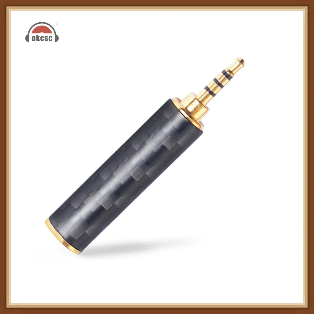 OKCSC Earphone Plug 4 4mm 3 5mm 2 5mm Male Adapter to 2 5mm 3 5mm Female Balanced Carbon Fiber Headphone DIY Accessory for SONY