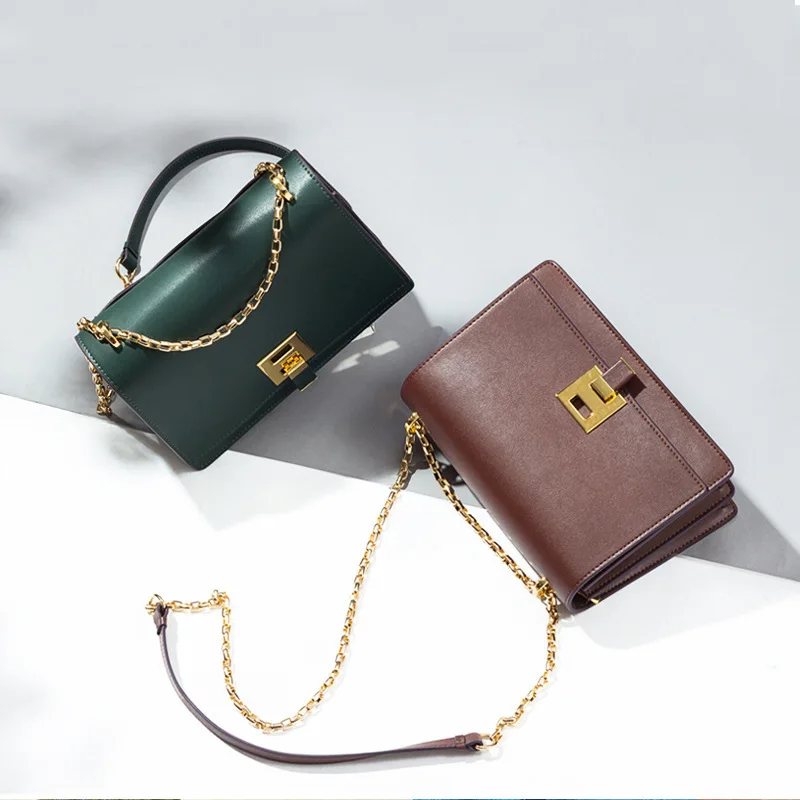 

2018 SPLIT LEATHER LADY CLUTCH HAND BAG FASHIONABLE NEW EUROPEAN-AMERICAN STYLE SLUNG WAXY COWHIDE WOMEN SHOULDERED BAG WALLET