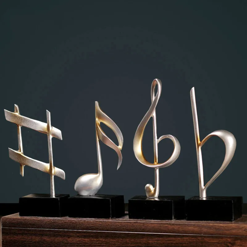 

Creative Resin Musical Notes Design Statue Wine Cabinet Home Decor Crafts Room Decoration Study Objects Parlor Vintage Figurines