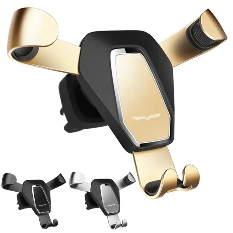 

Car Holder Non-slip Air Outlet Clip Fixed Phone Outlet Iron Claw Shaped Gravity Metal Stand Safe Triangle Phone Induction Stand