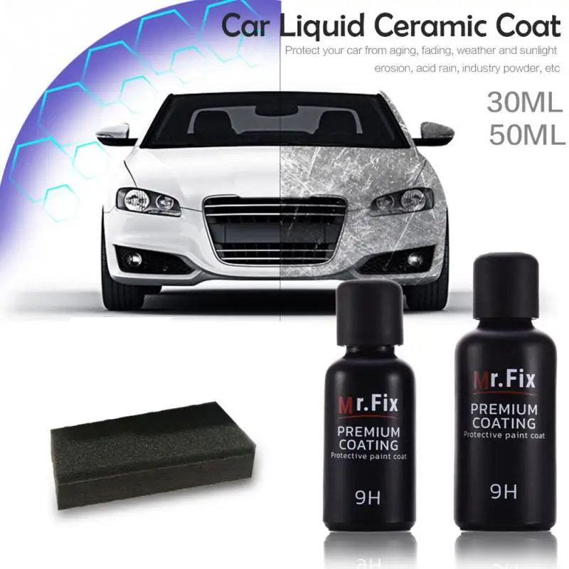

30ML / 50ML Mr. Fix Upgraded 9H Car Polish Liquid Ceramic Coat Super Hydrophobic Coating Crystal Set Auto Detailing Glasscoat
