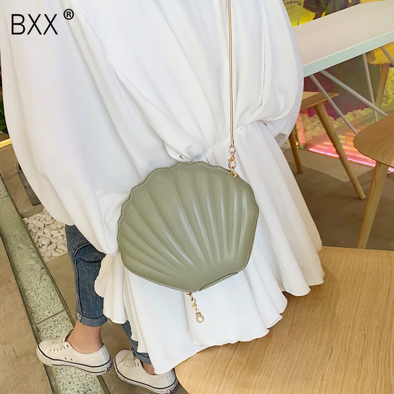 

[BXX]Fashion Women Crossbody Bag New Design Shell Chain Shoulder Bag Clutch Bag Girl's Messenger Bags All-match Handbag HE384