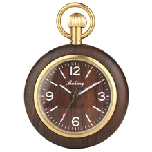 Quartz Wooden Pocket Watch for Lover, Arabic and Roman Digital Wooden Pocket Watches for Man, Sport Pocket Watch for Women Men