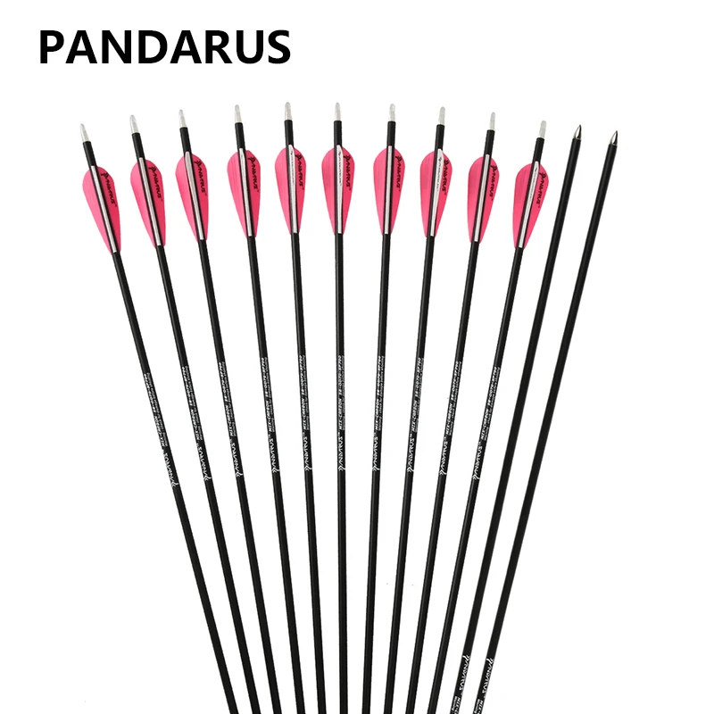 

PANDARUS Archery Carbon Girls Arrows 28inch 30Inch safety target practice outdoor shooting For Compound and Long Bows Recurve