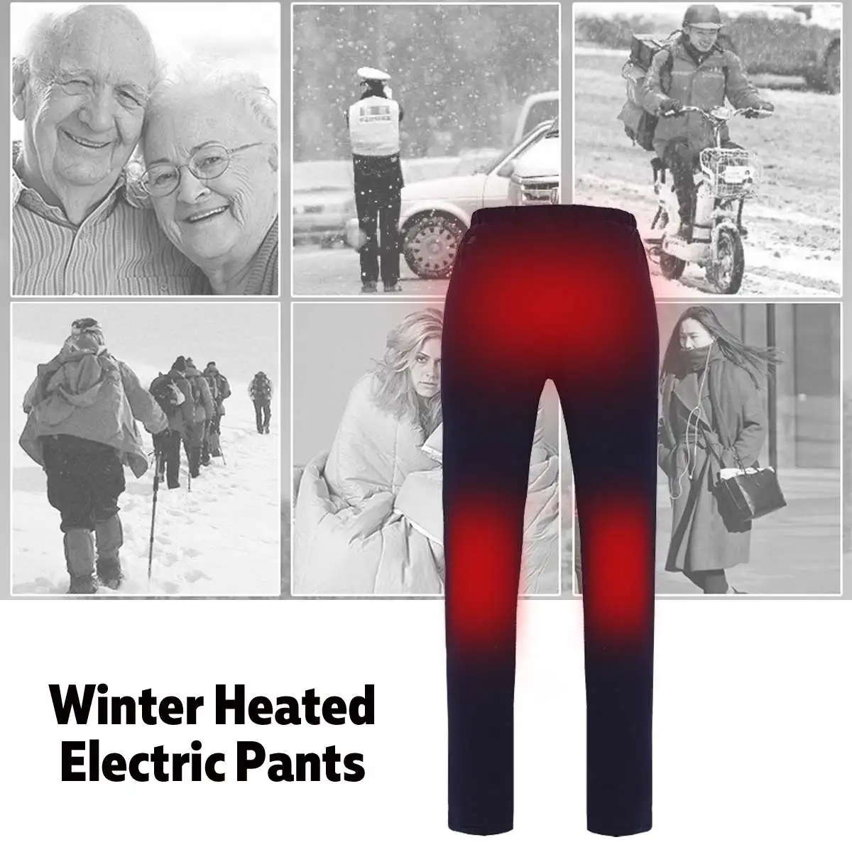 

New Men Women Hiking Heating Warm Pants Camping Climbing Fishing Electric Heated Pants Outdoor Wear-resisting Elastic Trousers
