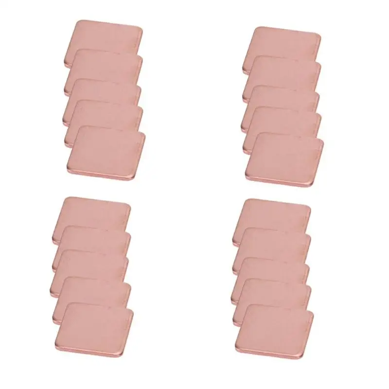 

20 pcs 15mmx15mm 0.3mm to 2mm CPU GPU Heatsink Copper Shim Thermal Pads for Laptop IC Chipset