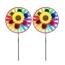 2 шт. Sun Flower проигрыватель блесток Пластиковые Красочные ветряная мельница подарок Pinwheel наружная игрушка для детей девочек детей