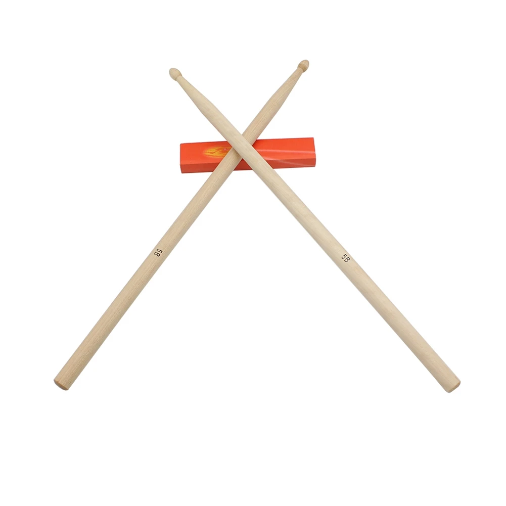 

2pcs Maple 5B Maple Wood Drumsticks Stick For Drum Lightweight Wood Color Drum Sticks Musical Sparts