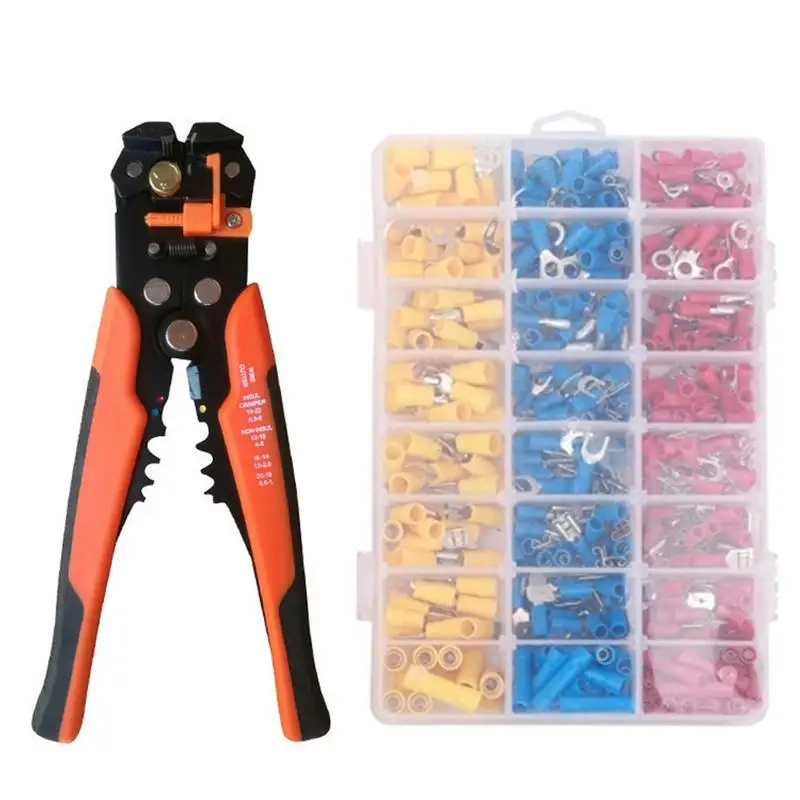 

5-In-1 Automatic Wire Stripper Crimper 400 Pieces Of Connectors Wire Terminal Set Electrician Safe Tools