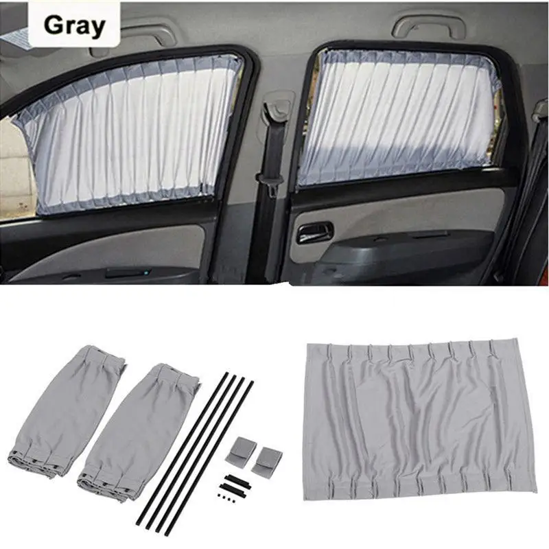 

2pcs Car Auto Side Window UV Protection Curtain Car Slidable Window Shield Window Cover Accessories