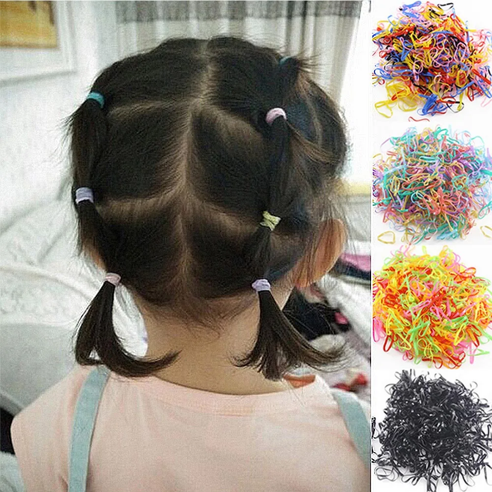1000 TPU Rubber small Hair Rope children's rubber band ponytail hair