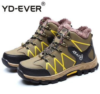 

Warm Work Safety Shoes Mens Steel Toe Winter PU Leather Work Boots For Men Breathable Wear-resisting Safety Boots Big Size